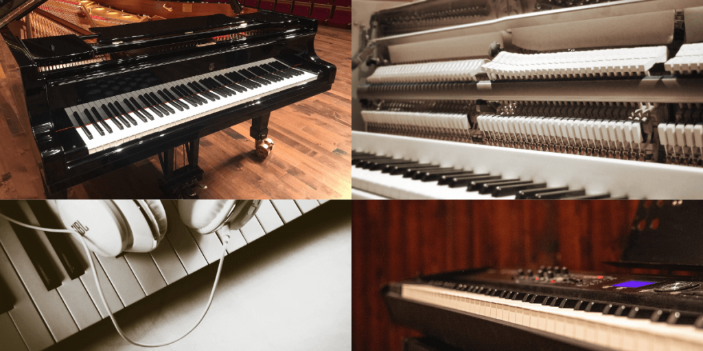 Pianos acoustiques, transacoustiques, silencieux et numériques